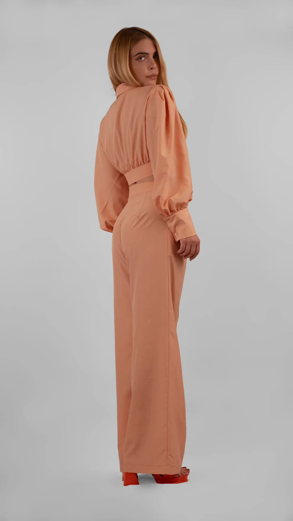 Pantalone in Viscosa Pesca