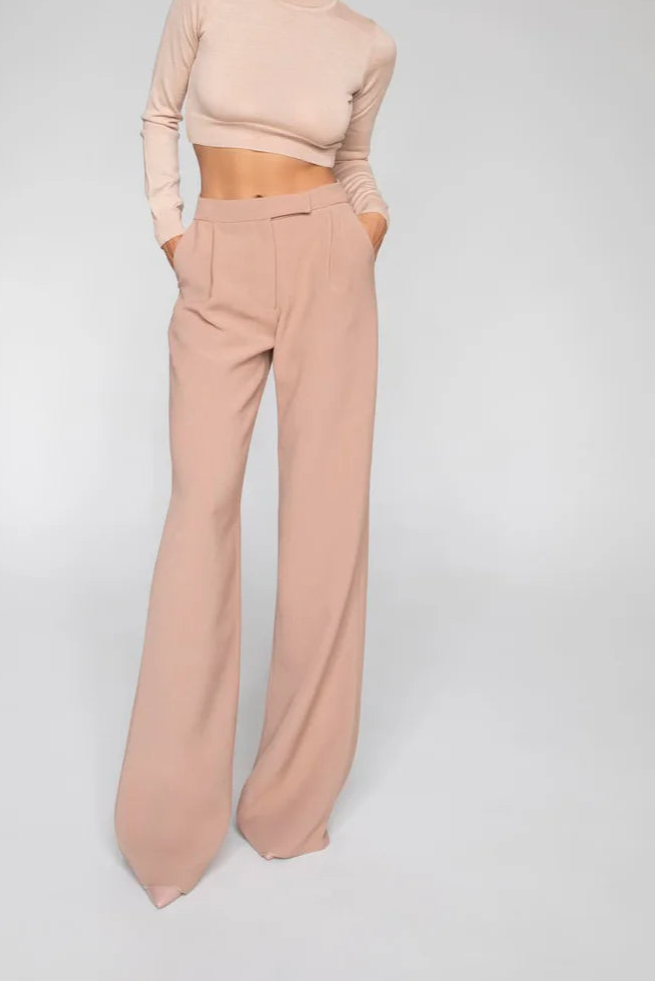 Pantalone Pence Palazzo in Cady Cammello