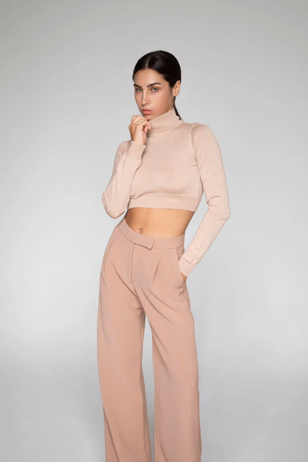 Dolcevita Crop Lana Merino Cammello