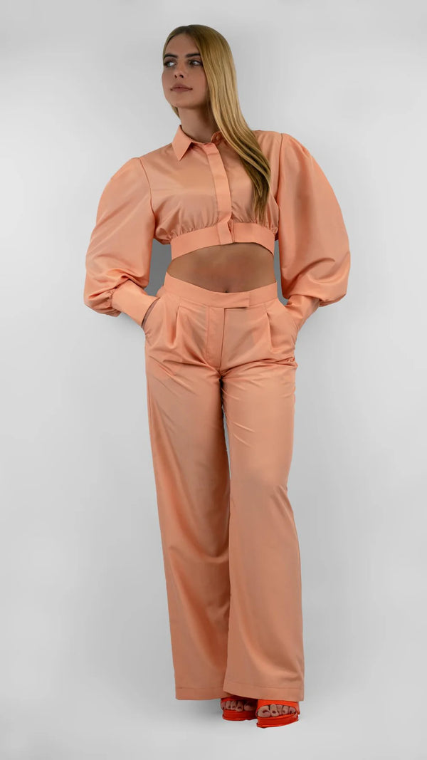 Pantalone in Viscosa Pesca