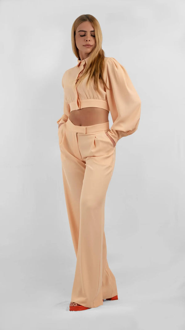 Pantalone in Viscosa Crema