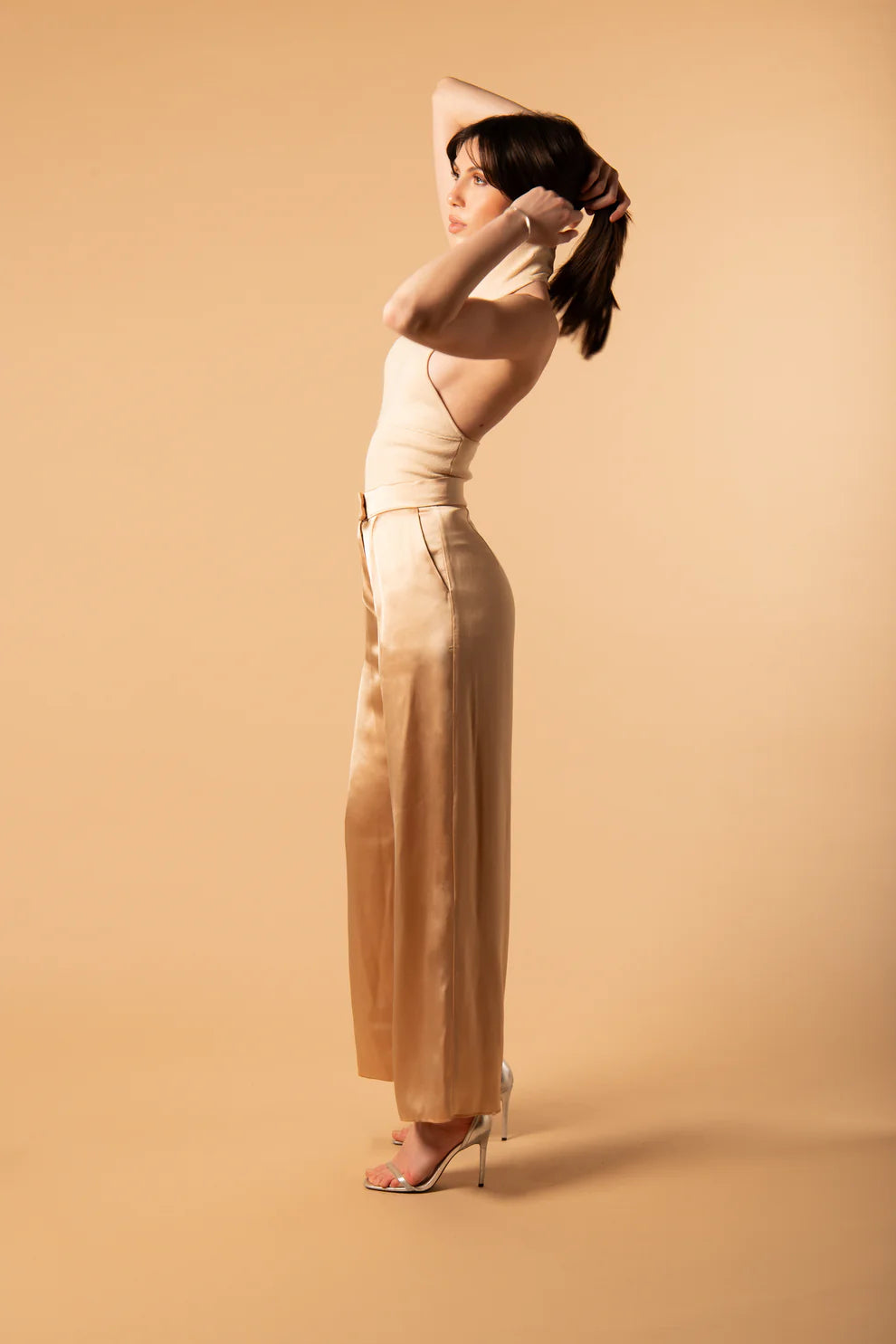 Pantalone Raso Di Seta Champagne