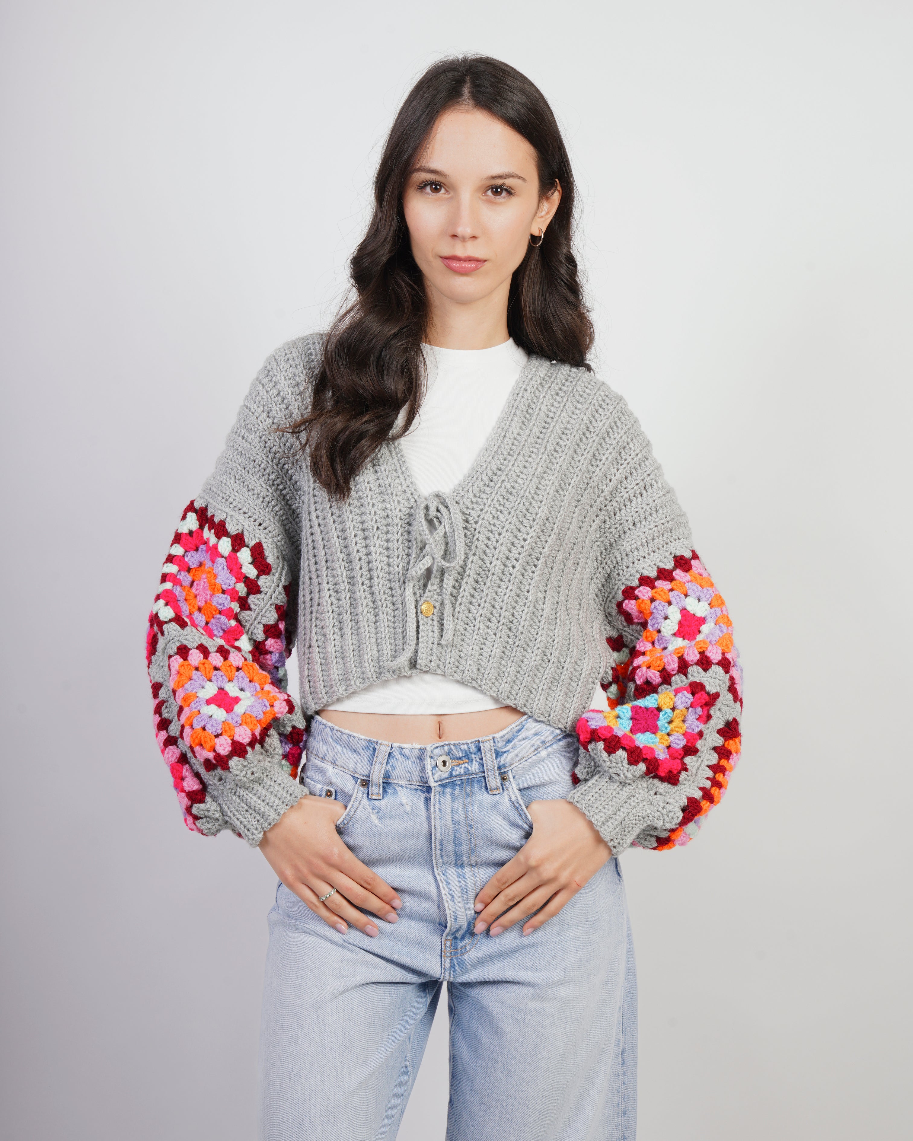 Cardigan in maglia "Daisy" grey