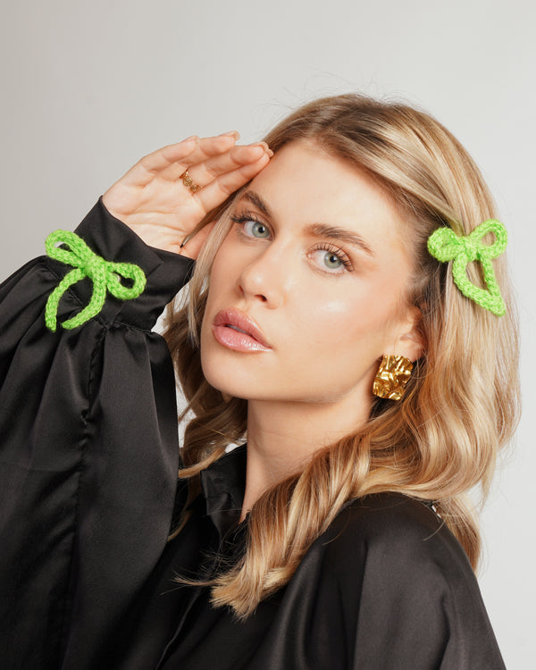 Set 2 fiocchetti con fiocco "Coquette" green