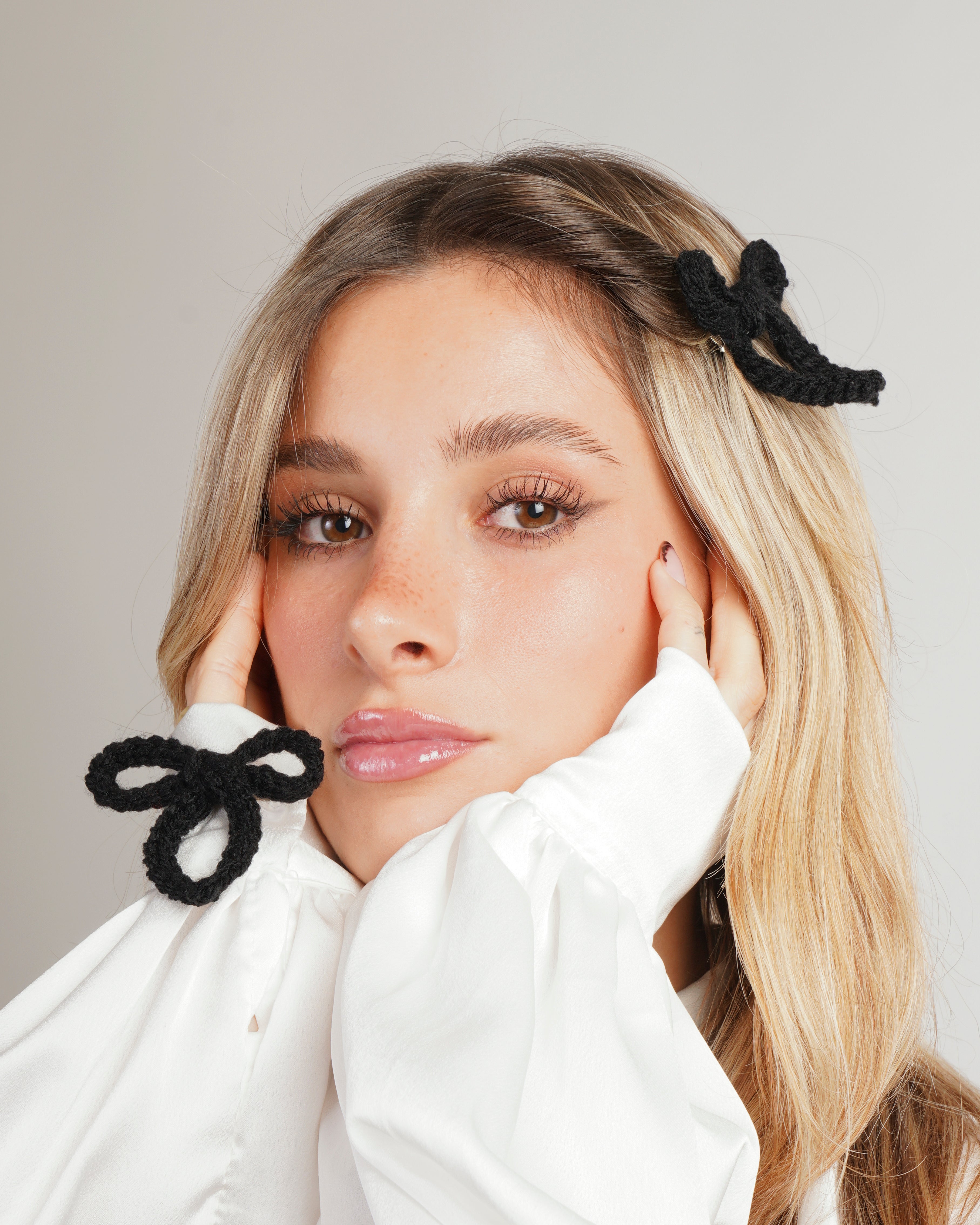 Set 2 fiocchetti con fiocco "Coquette" black