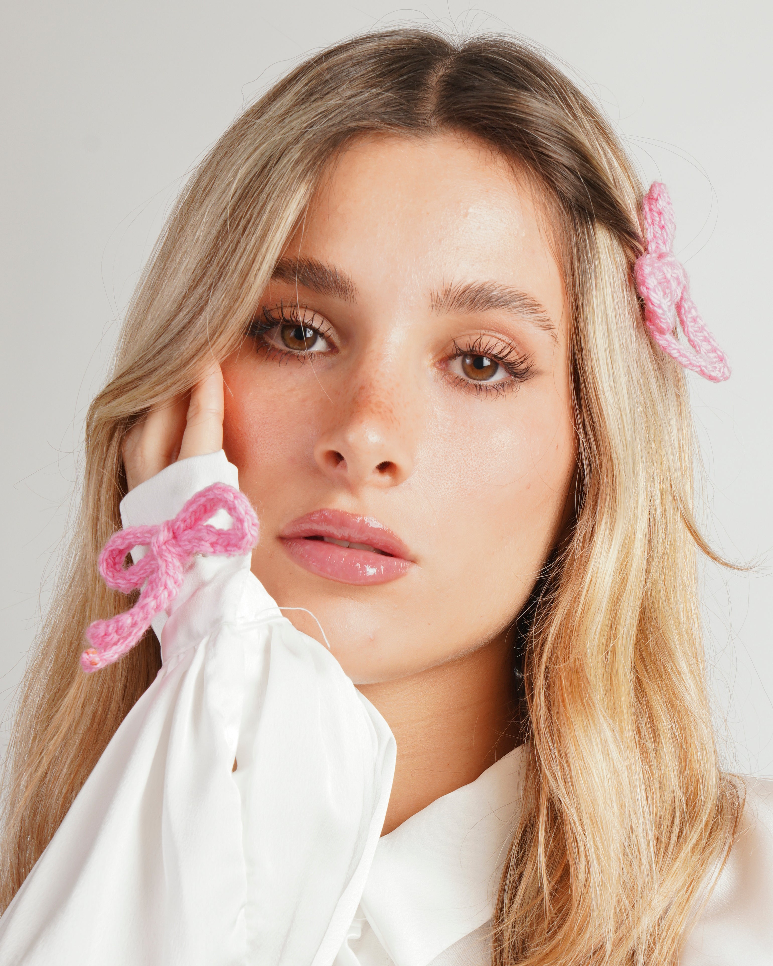 Set 2 fiocchetti con fiocco "Coquette" pink