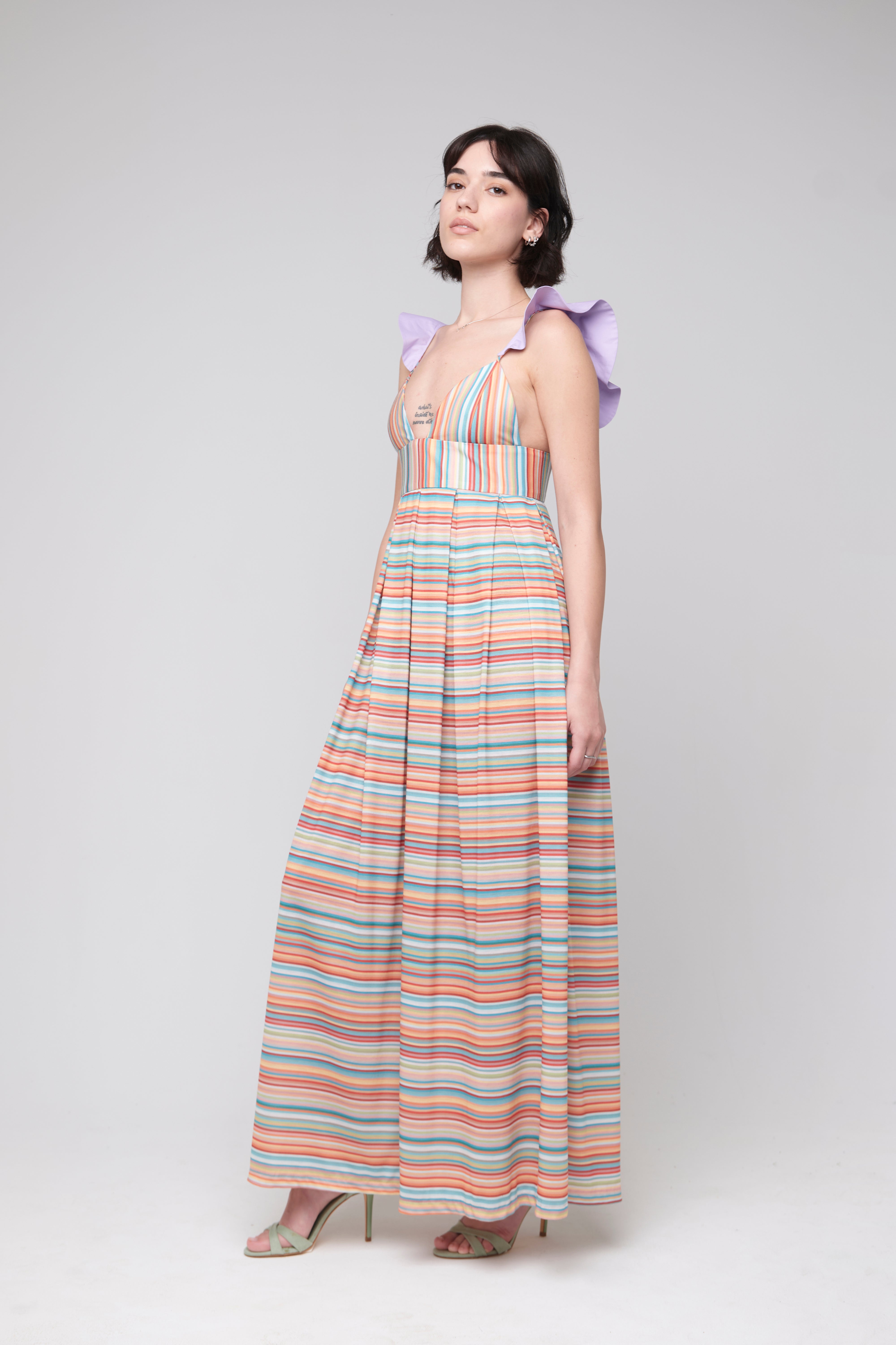 Abito Jersey Multicolor con Rouge Lilla