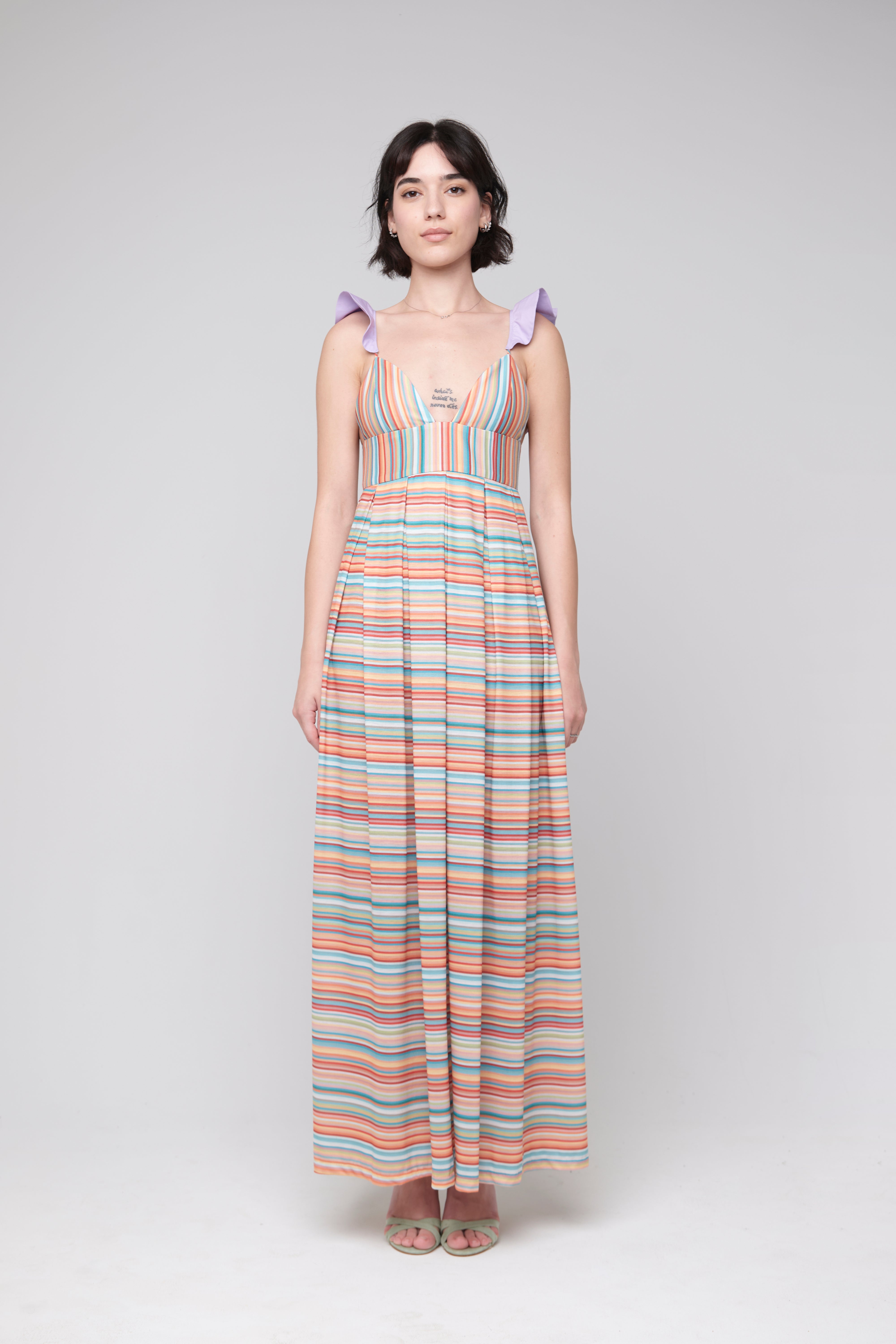 Abito Jersey Multicolor con Rouge Lilla