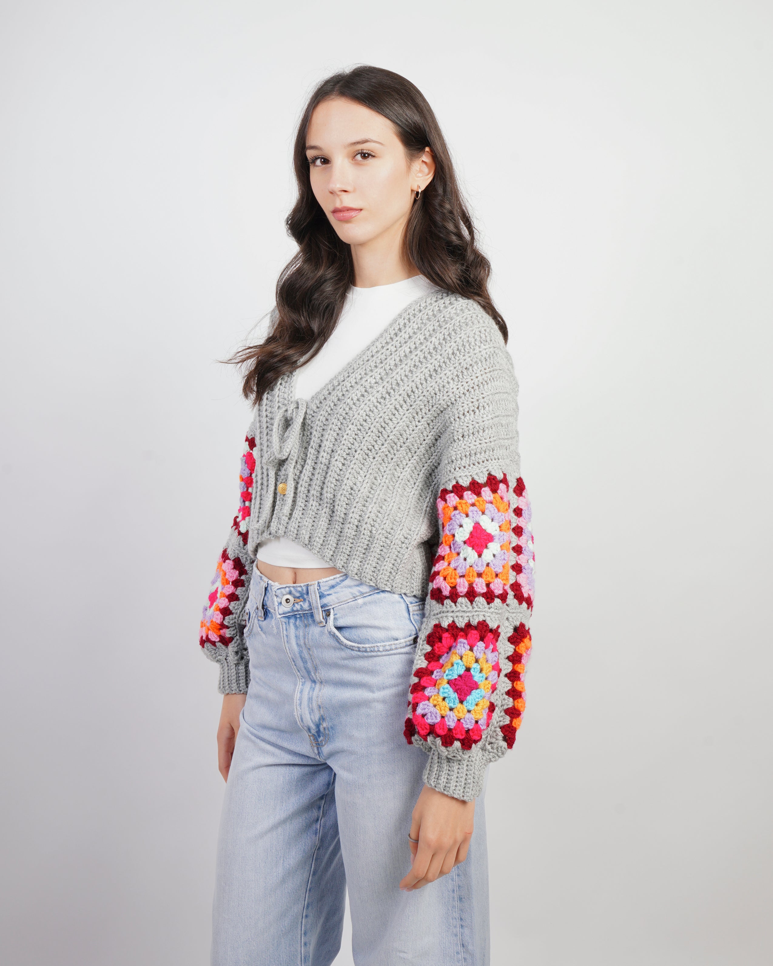 Cardigan in maglia "Daisy" grey