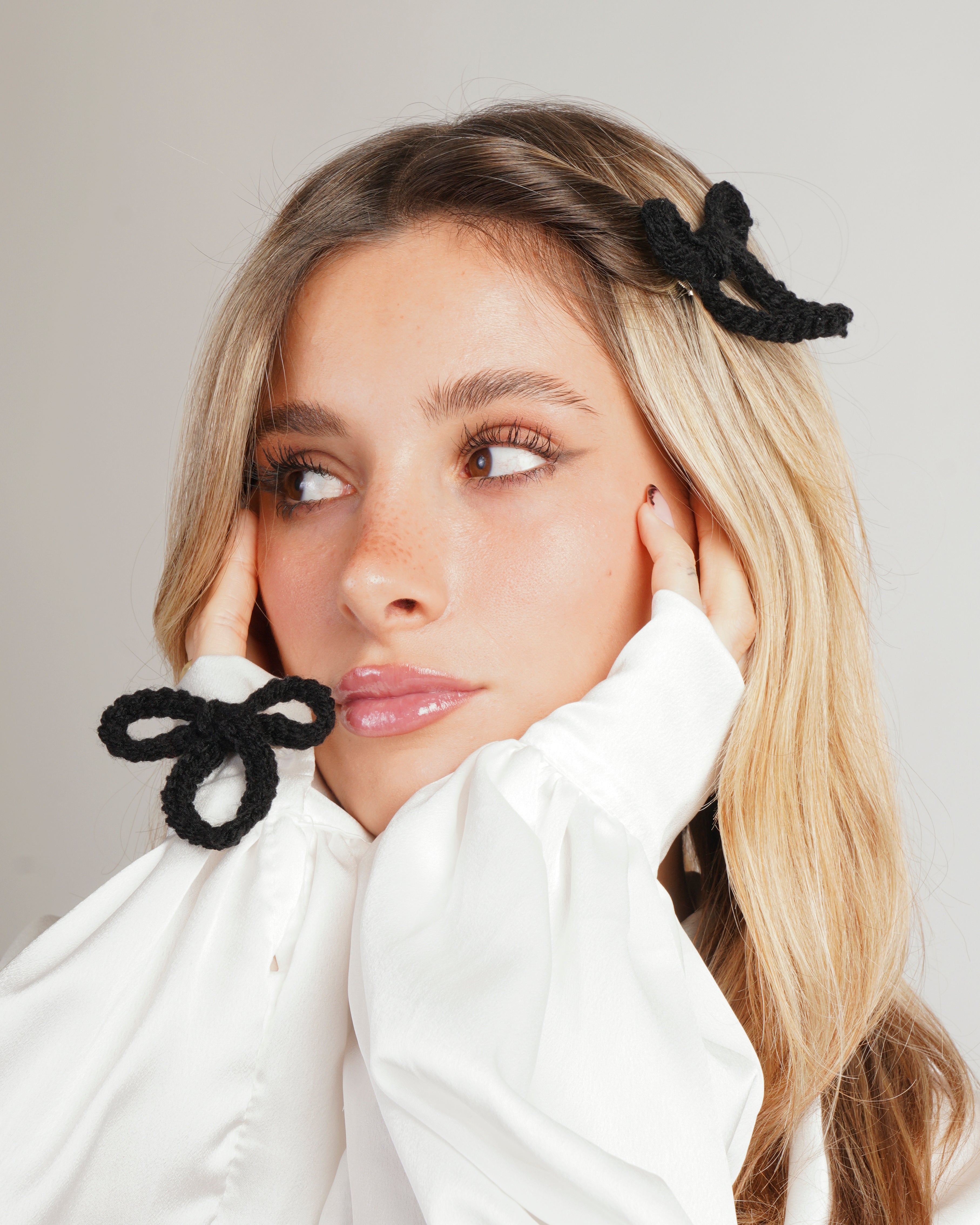 Set 2 fiocchetti con fiocco "Coquette" black