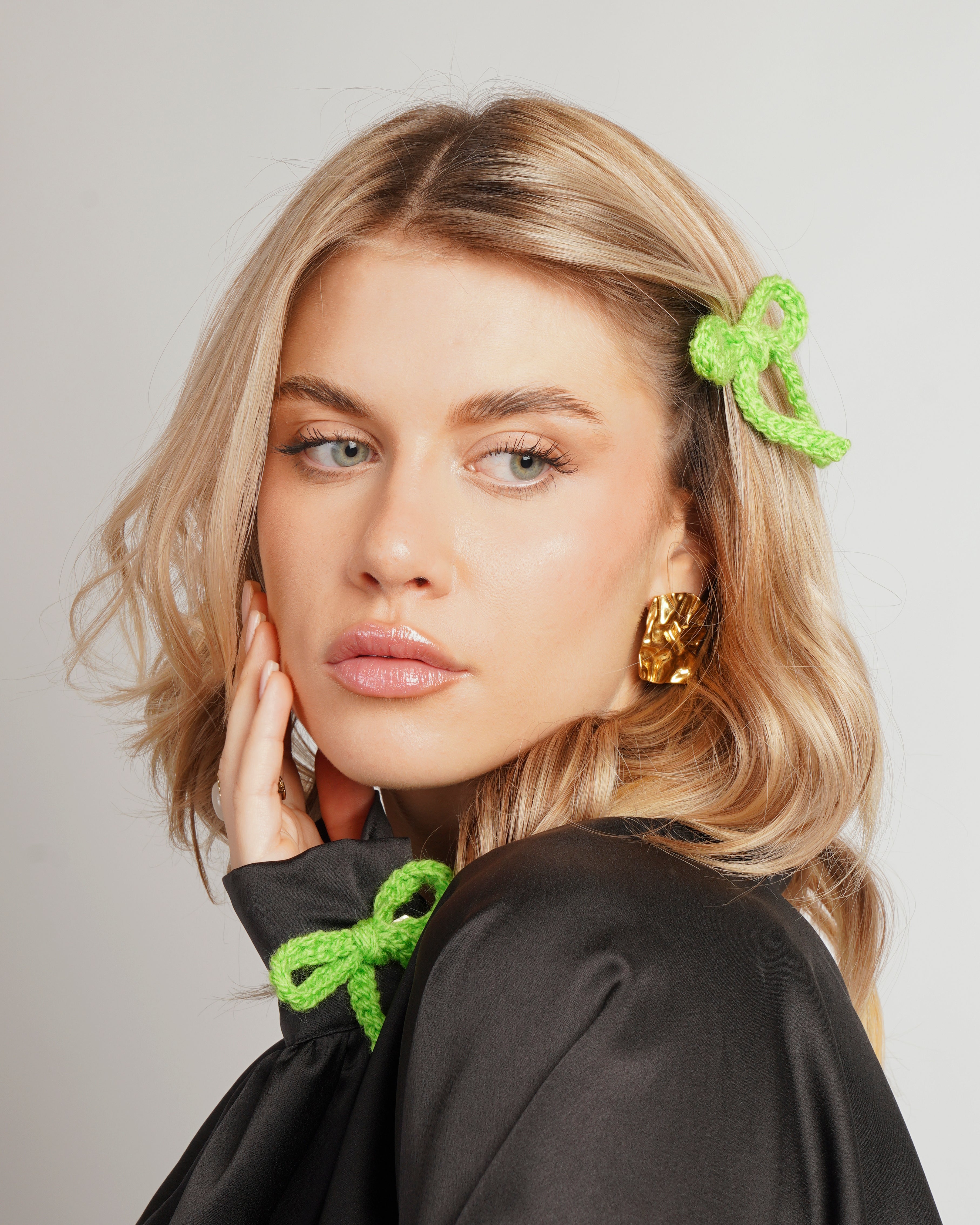 Set 2 fiocchetti con fiocco "Coquette" green