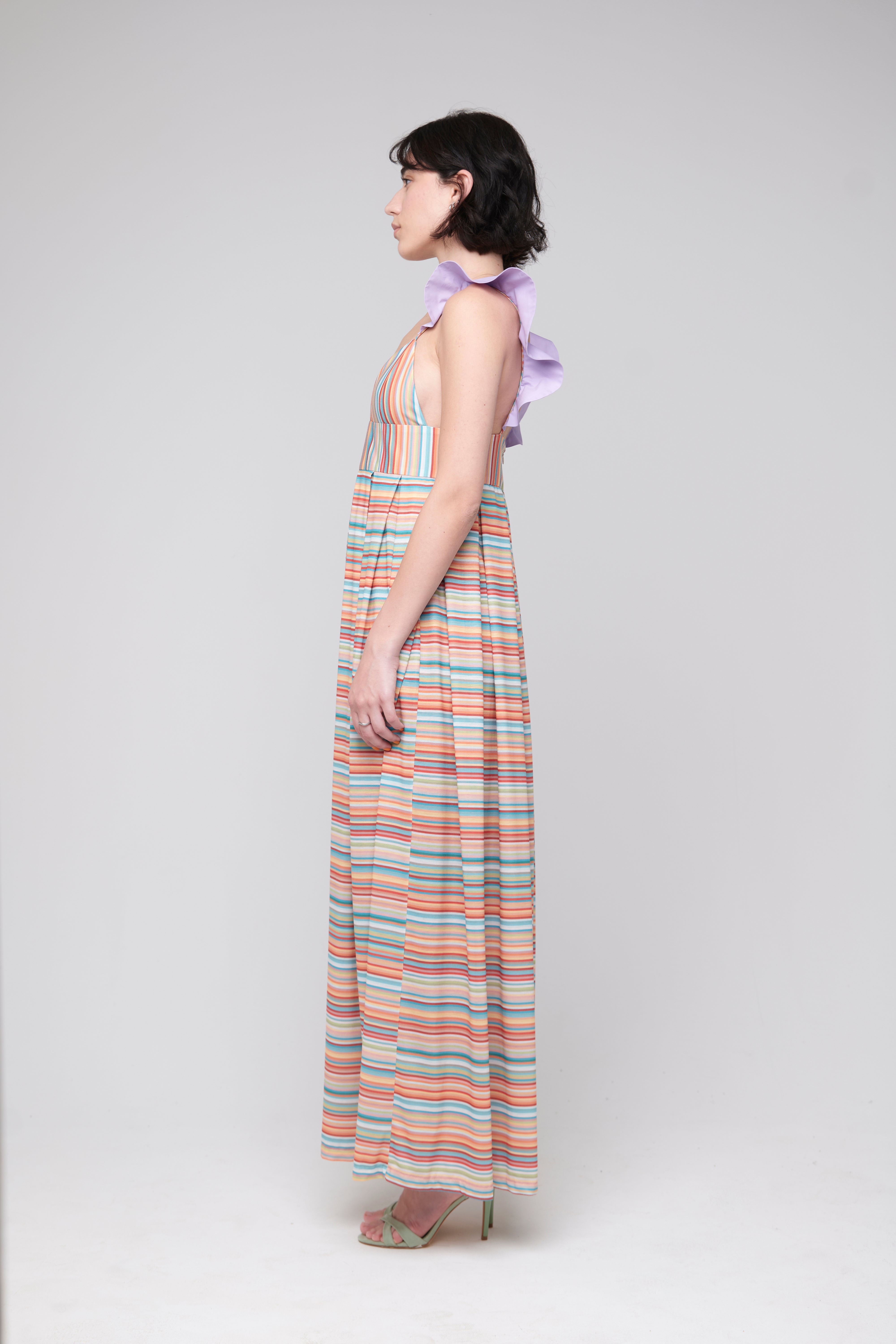 Abito Jersey Multicolor con Rouge Lilla