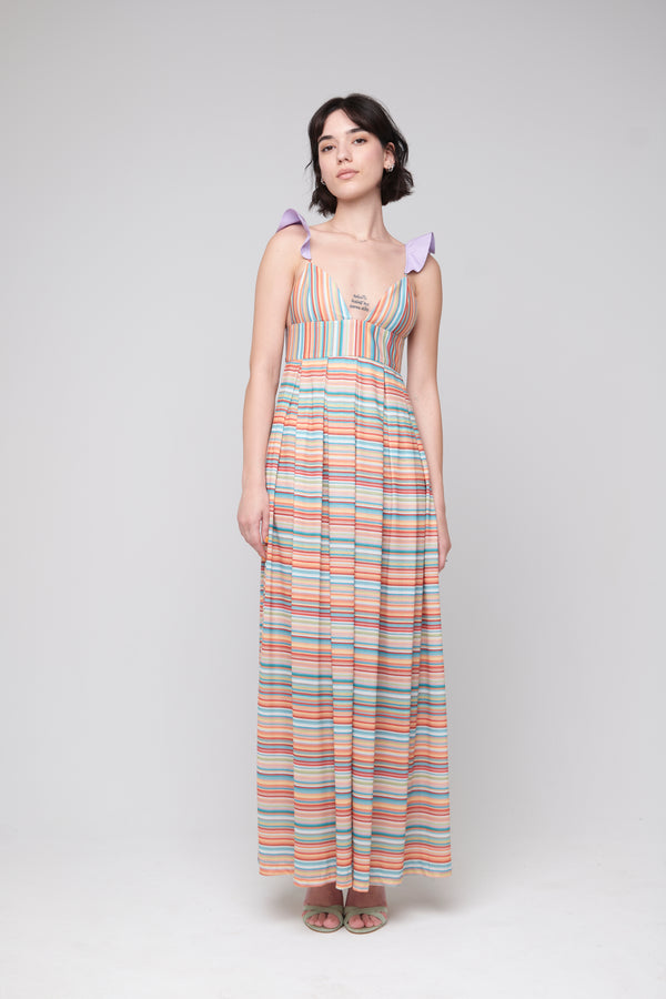 Abito Jersey Multicolor con Rouge Lilla